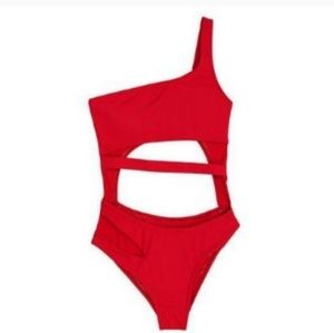 Red one piece monokini